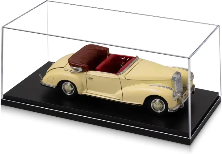 1:18 Diecast Car Display Case with Clear Acrylic and Black Base