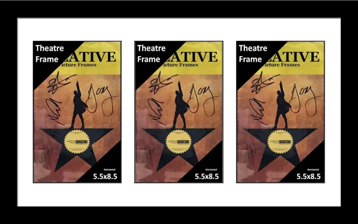 Triple Theatre Bill Display Frame — Black with White Mat, 11x14 Display